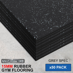 Armortech 50 pack Grey Rubber Gym Flooring Mats