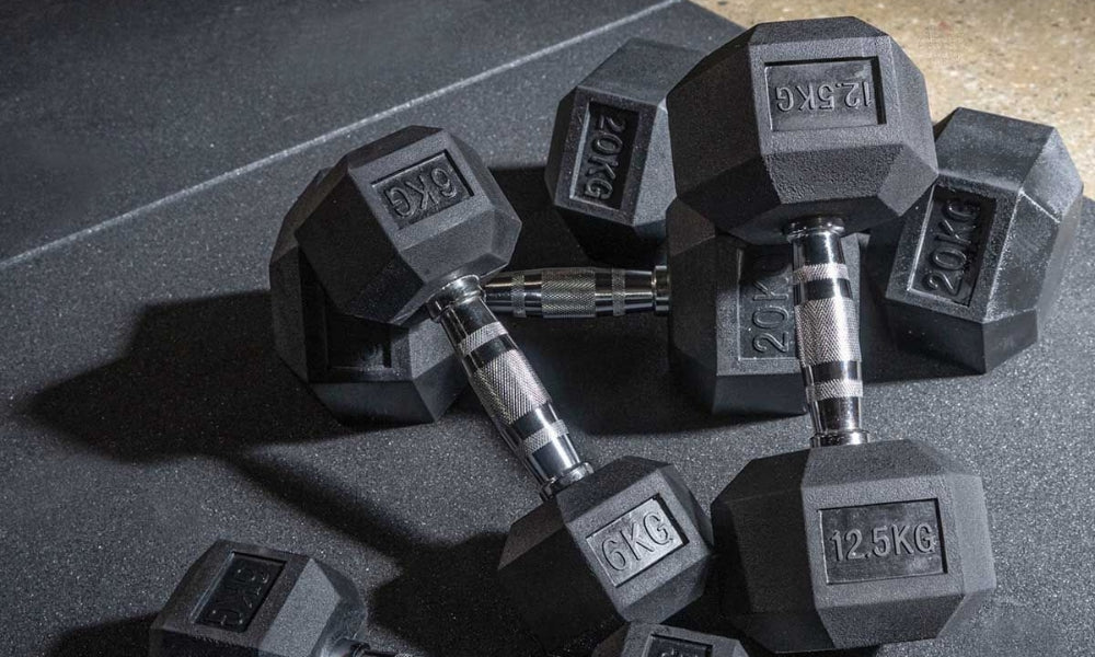 Working out with Hex Dumbbells