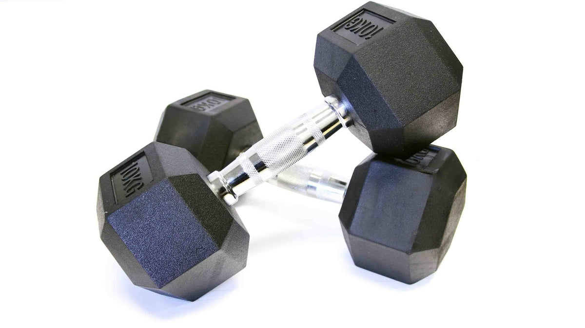 Hex Dumbbells 10kg – Flex Fitness Equipment Au