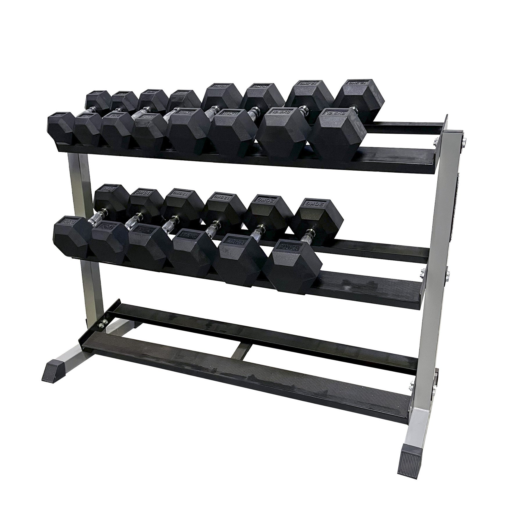 Hex Dumbbell: Medium Package With 3-tier Rack (5kg To 20kg) – Flex 