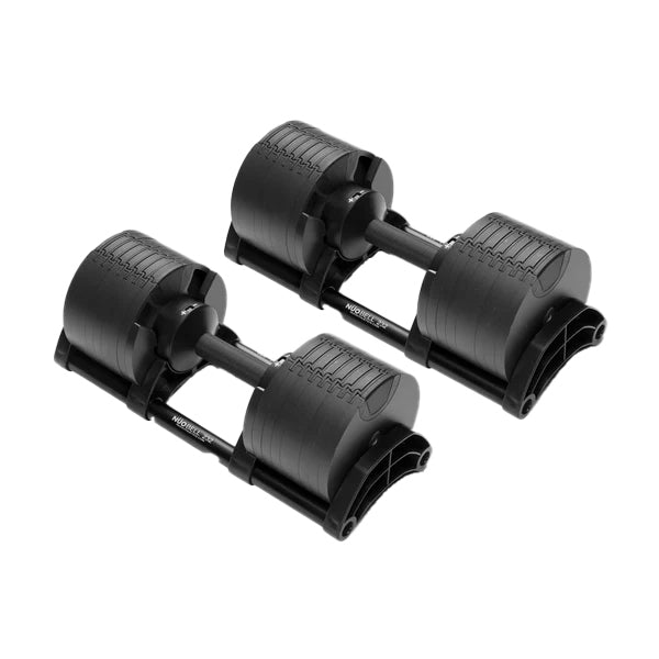 Nuobell 2-32kg Adjustable Dumbbell PAIR (Black Handles)