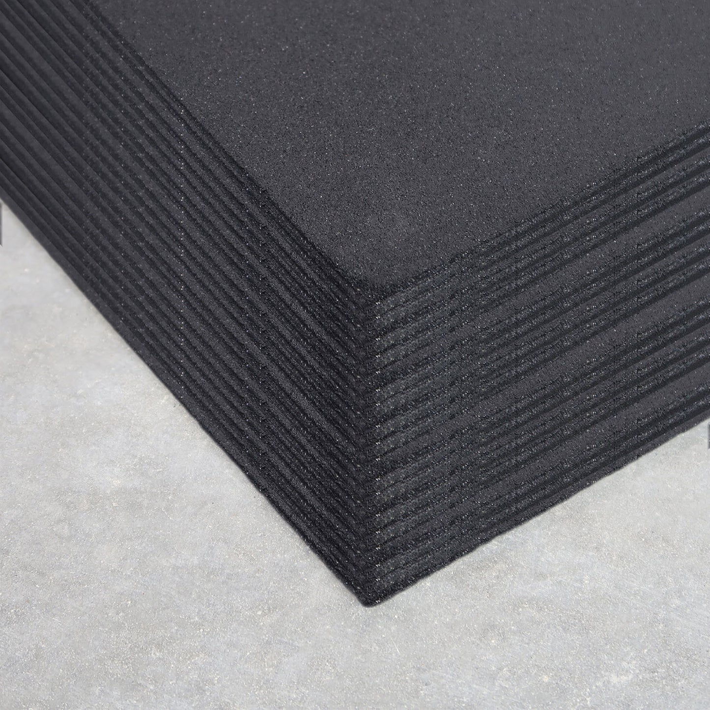 50 Pack (10mm / Black) Rubber Gym Flooring Mats