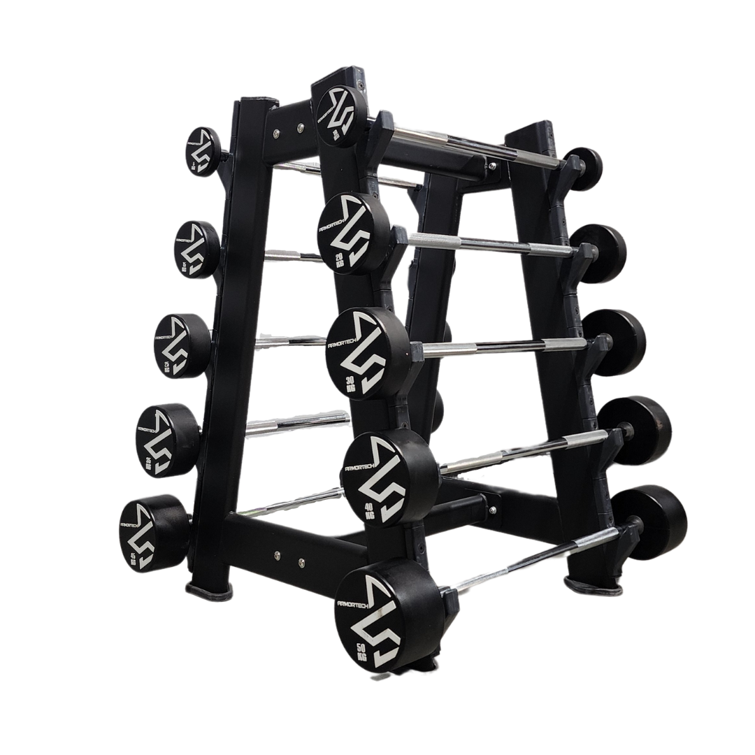 Armortech Fixed Straight Barbells (5kg to 50kg) with Rack Package