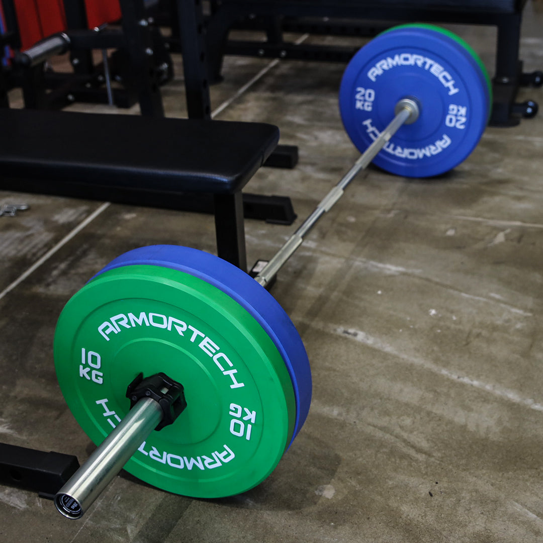 Armortech 120KG Colour Bumper & Barbell Package