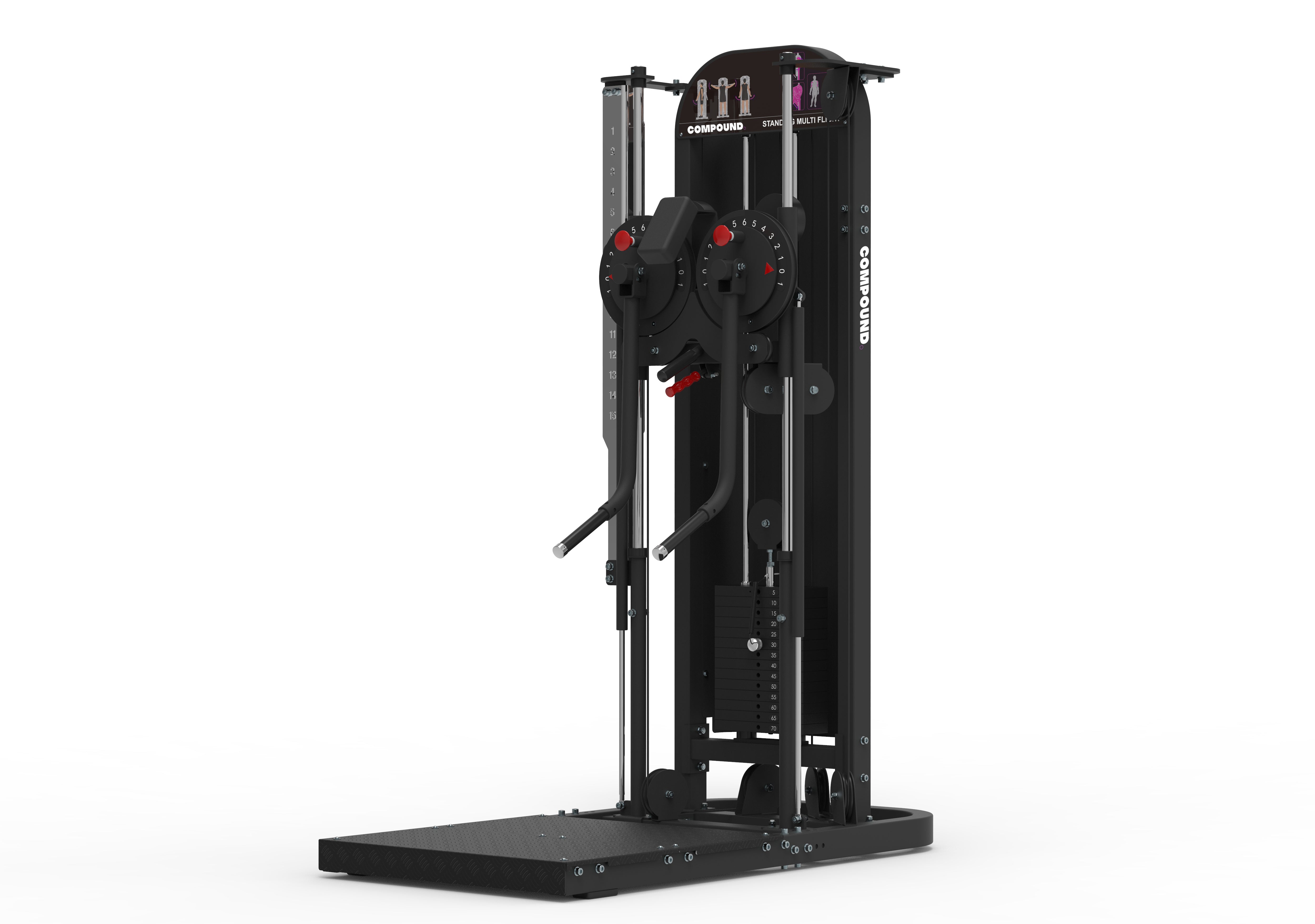 Lateral Raise | Pin Loaded showing precision weight stack and cable system
