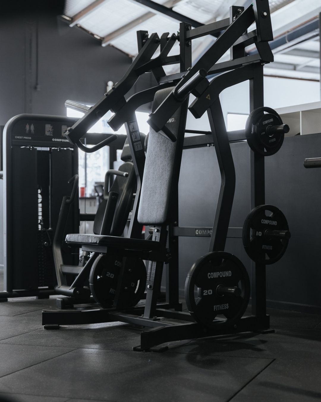 Iso Incline Chest Press Plate Loaded Machine - Side View - Compound Fitness Equipment